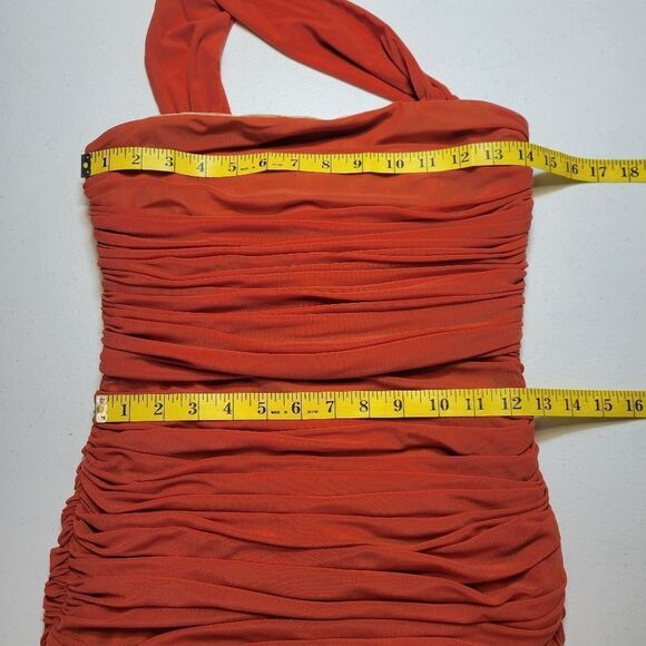 Michael Costello x REVOLVE Honor Mini Dress in Rust Ruched Bodycon - Picture 12 of 13